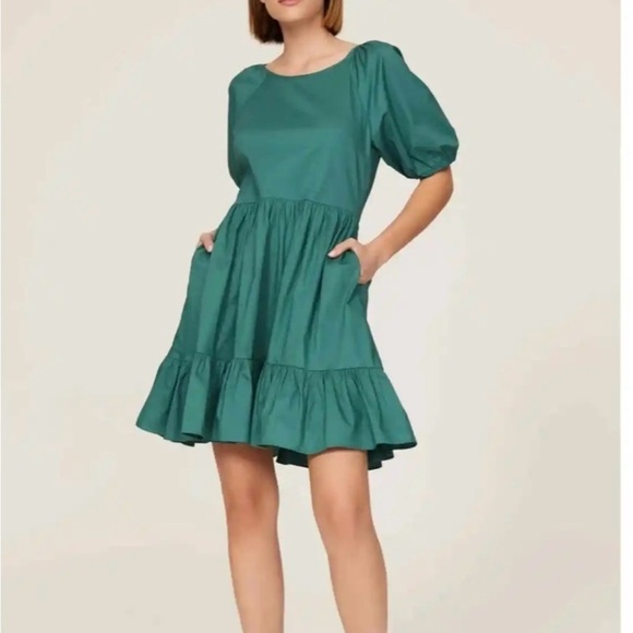 Peter Som Collective Green Puff Sleeve - Picture 1 of 6